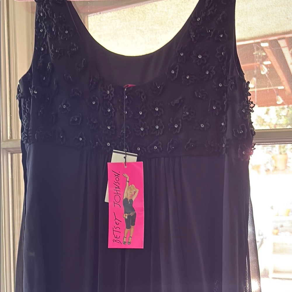 Betsey Johnson Black Floral Dress